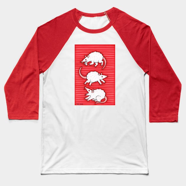 Rats Baseball T-Shirt by Possum Mood